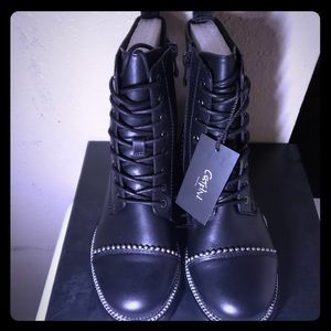 🖤 Gorgeous Real Leather Black Combat Ankle Boots